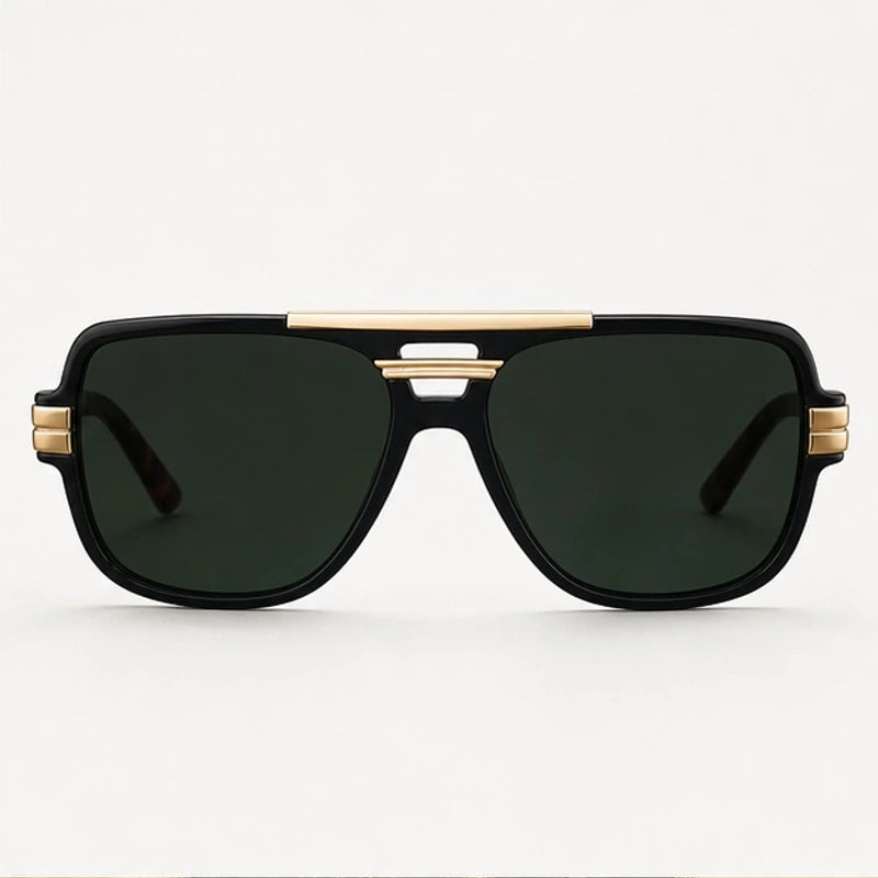 Elston Double-Bridge Square Sunglasses - Dark Green - BUNDLE_QTY_5 - Eric Muller - Image 2