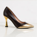 Emilia Women's Glossy Pointed-Toe Pumps - Umber - Footwear > Heels > Pointed-Toe Pumps - Eric Muller - Image 3