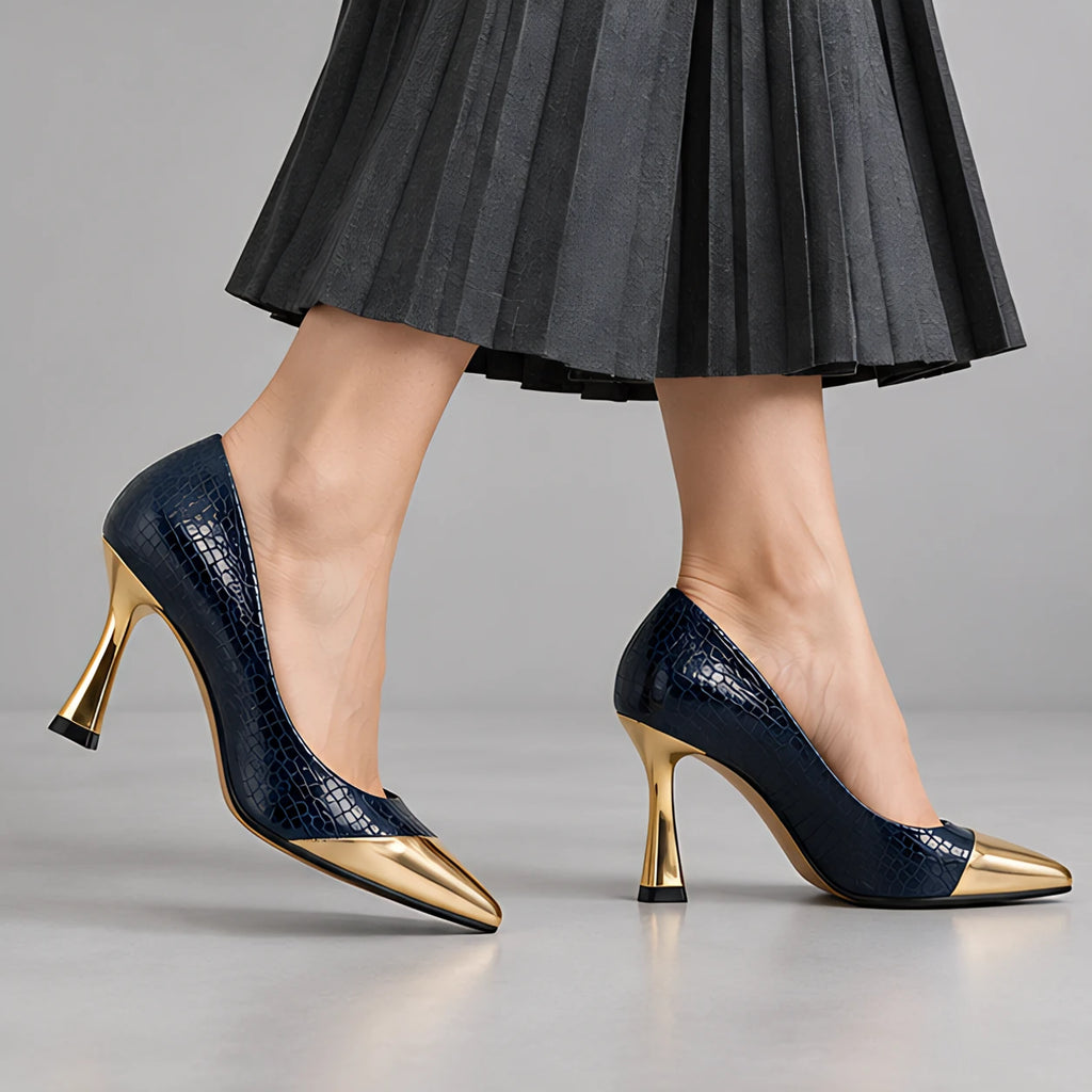 Emilia Women's Glossy Pointed-Toe Pumps - Marine - high heels - Eric Muller - Image 6