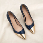 Emilia Women's Glossy Pointed-Toe Pumps - Marine - Shoes - Eric Muller - Image 2