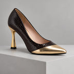 Emilia Women's Glossy Pointed-Toe Pumps - Umber - pointed-toe pumps - Eric Muller - Image 9