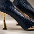 Emilia Women's Glossy Pointed-Toe Pumps - Marine - Footwear > Heels > Pointed-Toe Pumps - Eric Muller - Image 3