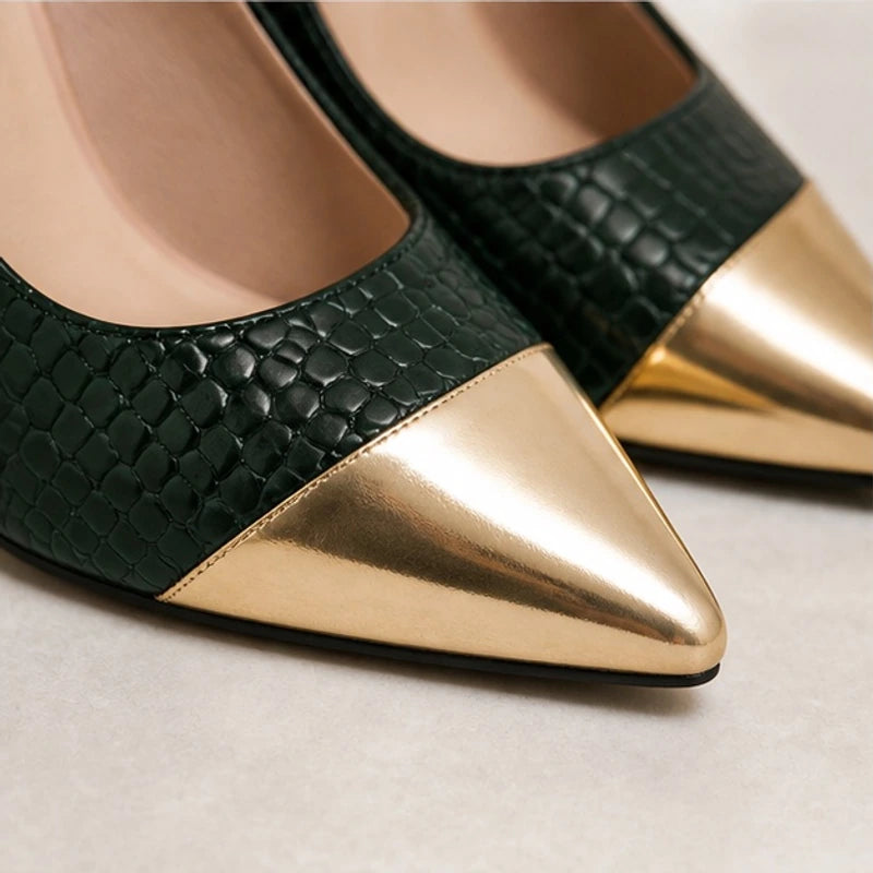 Emilia Women's Glossy Pointed-Toe Pumps - Cypress - Shoes - Eric Muller - Image 2