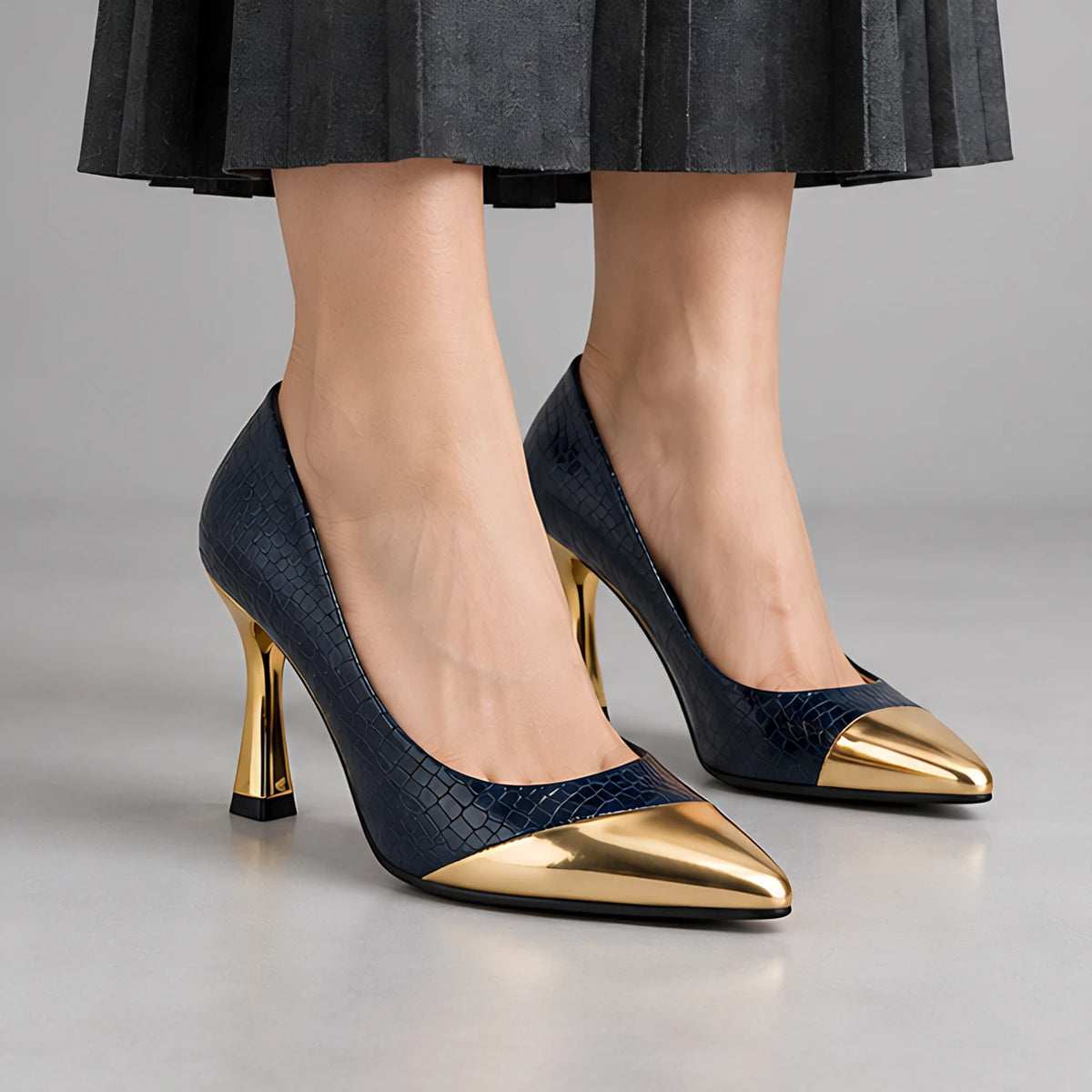 Emilia Women's Glossy Pointed-Toe Pumps - Marine - pumps - Eric Muller - Image 7
