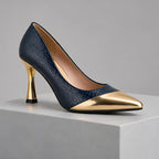 Emilia Women's Glossy Pointed-Toe Pumps - Marine - court shoes - Eric Muller - Image 8
