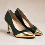 Emilia Women's Glossy Pointed-Toe Pumps - Cypress - Footwear > Heels > Pointed-Toe Pumps - Eric Muller - Image 1