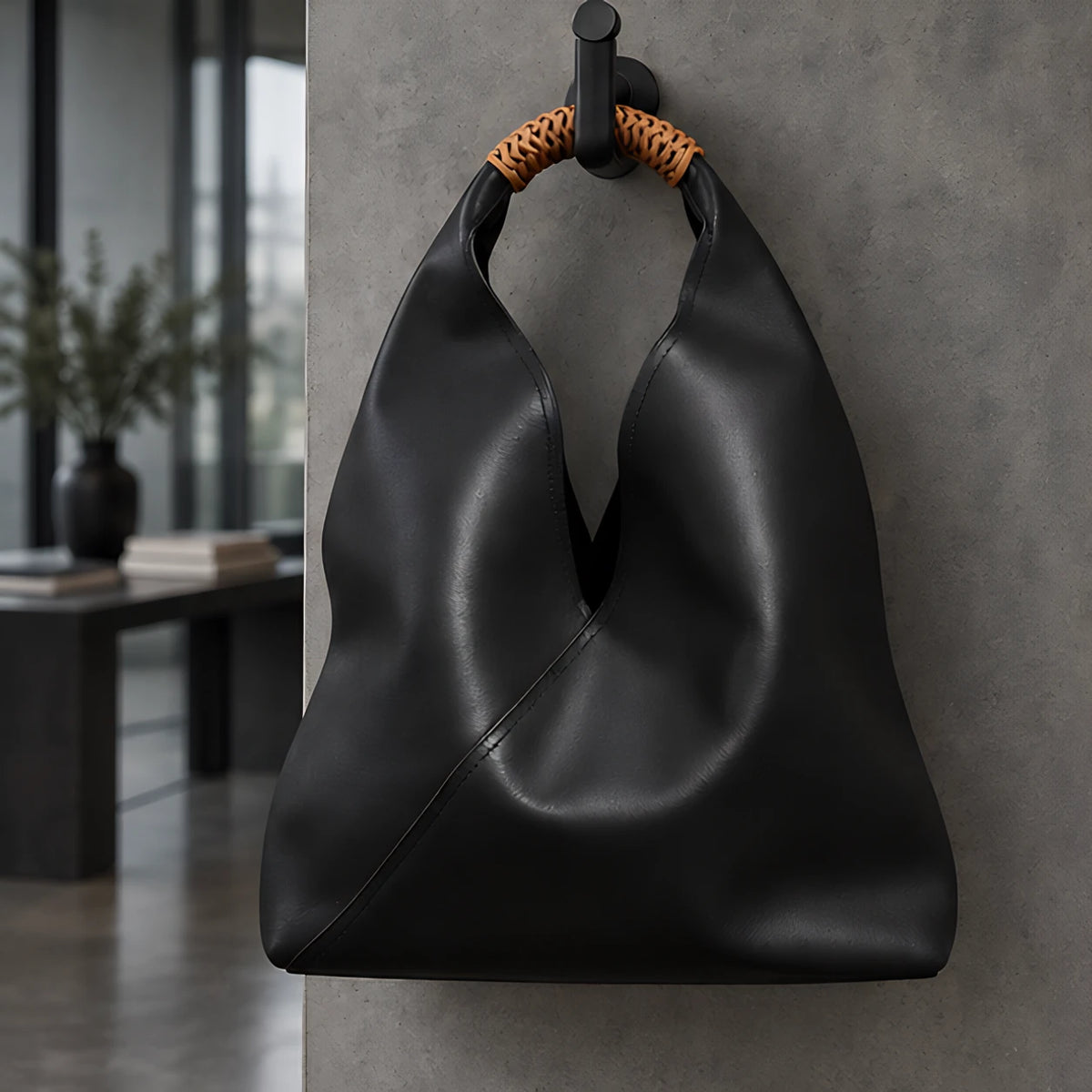 Esmara Slouchy Leather Hobo Bag - Charcoal - Bags & Accessories > Handbags > Hobo Bags - Eric Muller - Image 2