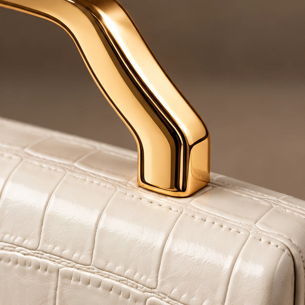 Evangeline Structured Croc-Embossed Leather Clutch - White - leather - Eric Muller - Image 5