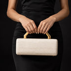Evangeline Structured Croc-Embossed Leather Clutch - White - Accessories > Handbags > Clutch Bags - Eric Muller - Image 2