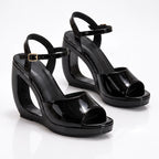 Fabiola Women's Sculptured Open Wedge Heel Sandals - Black - wap - Eric Muller - Image 2