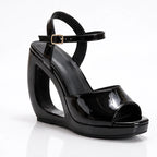 Fabiola Women's Sculptured Open Wedge Heel Sandals - Black - Footwear > Sandals > Wedge Sandals - Eric Muller - Image 1