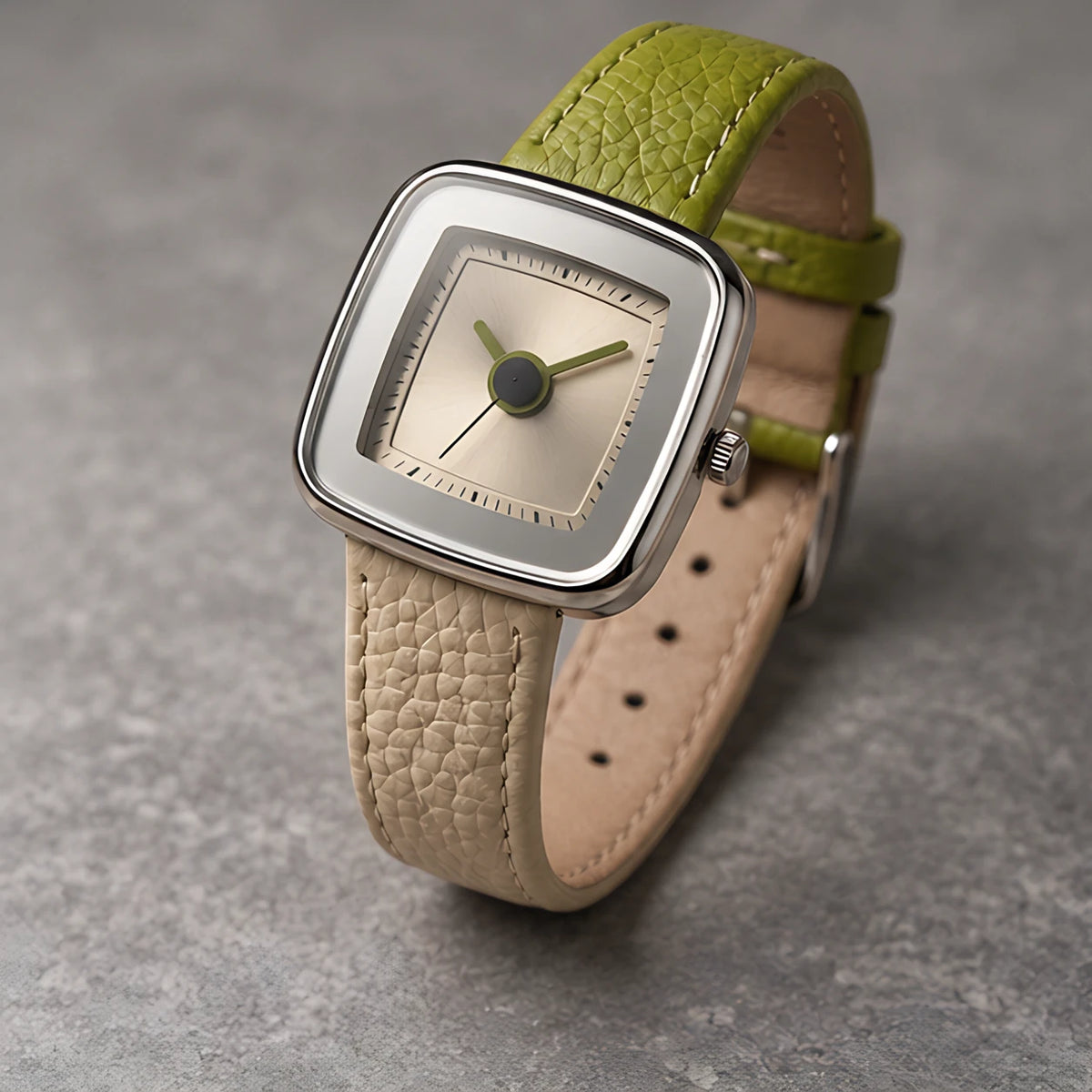 Fioralie Women's Two-Tone Quartz Watch - Green-White - Accessories > Watches > Square Face Watches - Eric Muller - Image 2