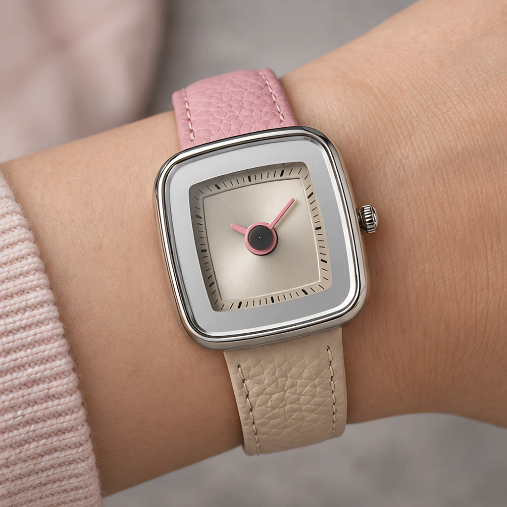 Fioralie Women's Two-Tone Quartz Watch - Pink-White - Accessories > Watches > Square Face Watches - Eric Muller - Image 1