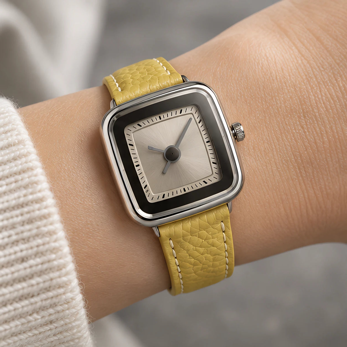Fioralie Women's Two-Tone Quartz Watch - Yellow-White - Accessories > Watches > Square Face Watches - Eric Muller - Image 1