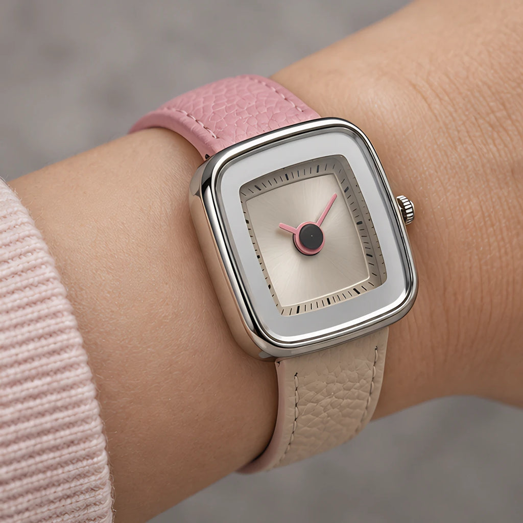 Fioralie Women's Two-Tone Quartz Watch - Pink-White - Accessories > Watches > Square Face Watches - Eric Muller - Image 2