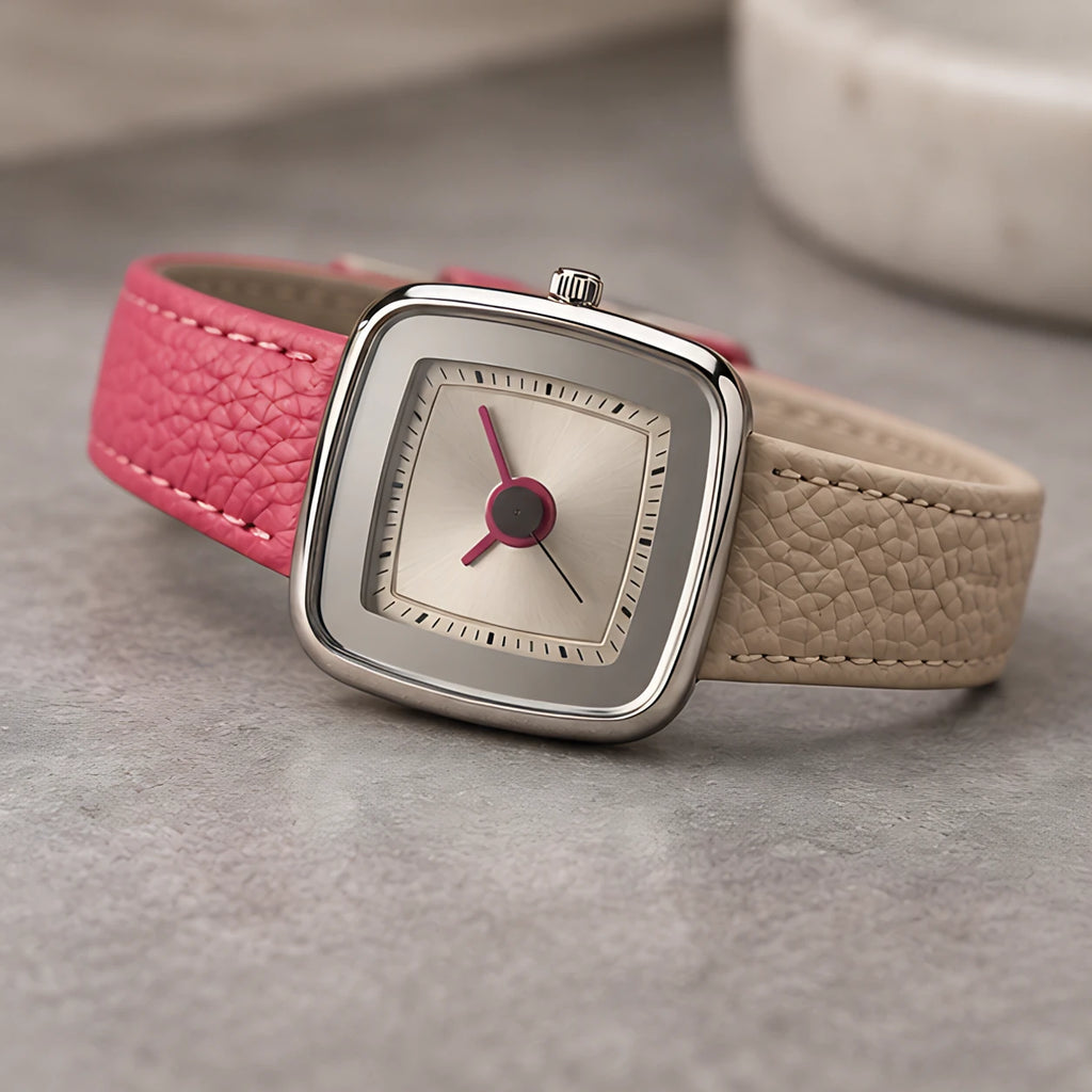 Fioralie Women's Two-Tone Quartz Watch - Red-White - Accessories > Watches > Square Face Watches - Eric Muller - Image 2