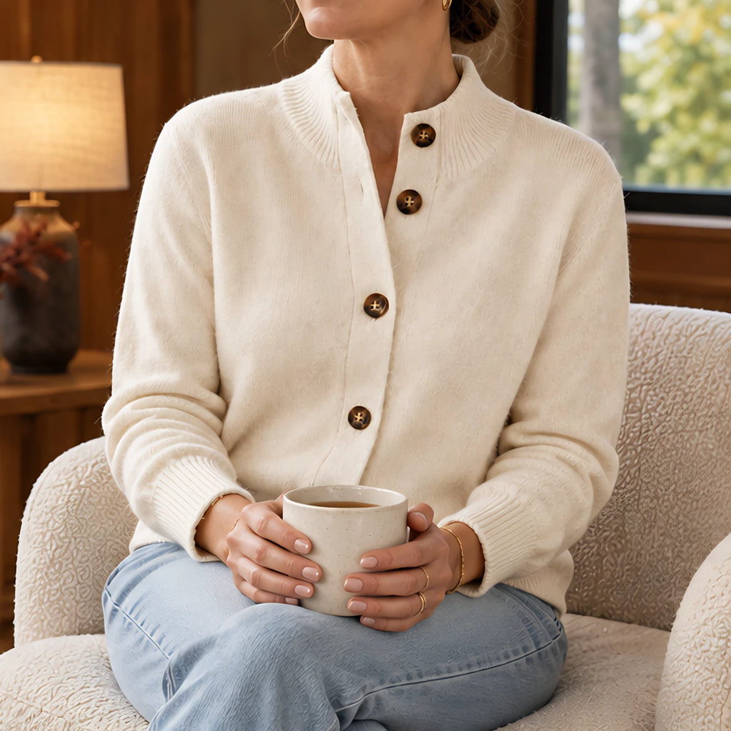 Fiorella Cashmere Cardigan Sweater - Ivory - Catalog Group: Clothing - Eric Muller - Image 2
