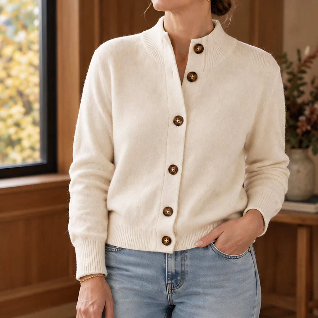 Fiorella Cashmere Cardigan Sweater - Ivory - Women's Clothing > Sweaters & Cardigans > Cardigans - Eric Muller - Image 1