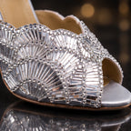 Fiorella Women's Sculpted Stiletto Sandals - Silver - Women's Footwear > Heels > Slingback Stiletto Sandals - Eric Muller - Image 3