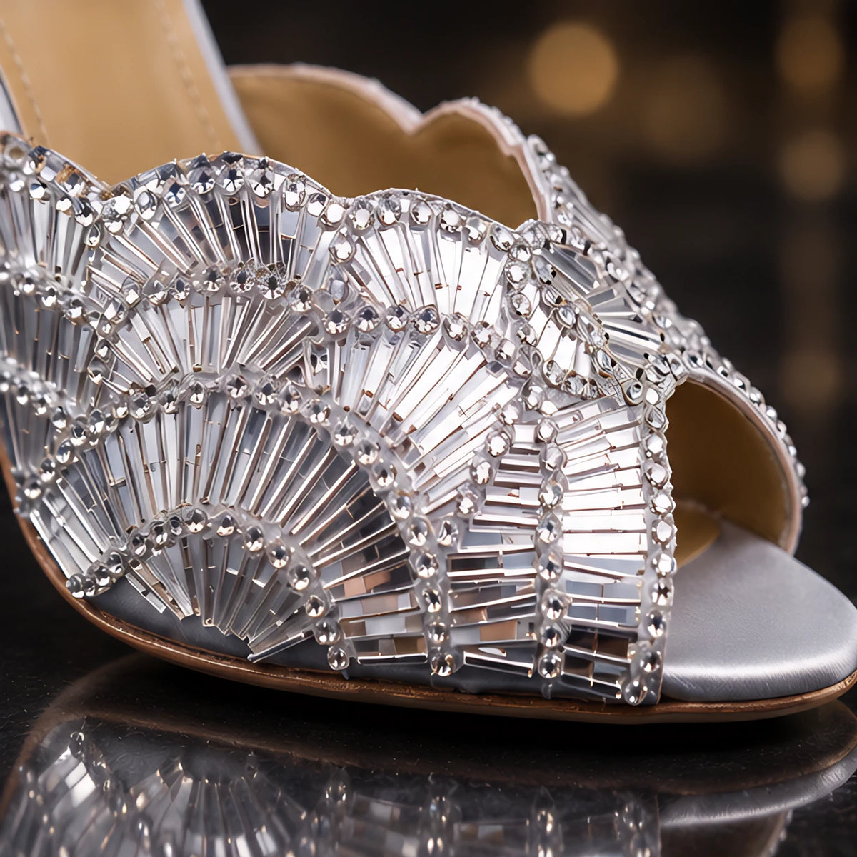 Fiorella Women's Sculpted Stiletto Sandals - Silver - Women's Footwear > Heels > Slingback Stiletto Sandals - Eric Muller - Image 3