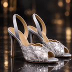 Fiorella Women's Sculpted Stiletto Sandals - Silver - Women's Footwear > Heels > Slingback Stiletto Sandals - Eric Muller - Image 1