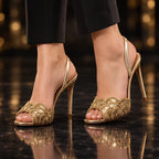 Fiorella Women's Sculpted Stiletto Sandals - Leopard-Gold - female - Eric Muller - Image 4