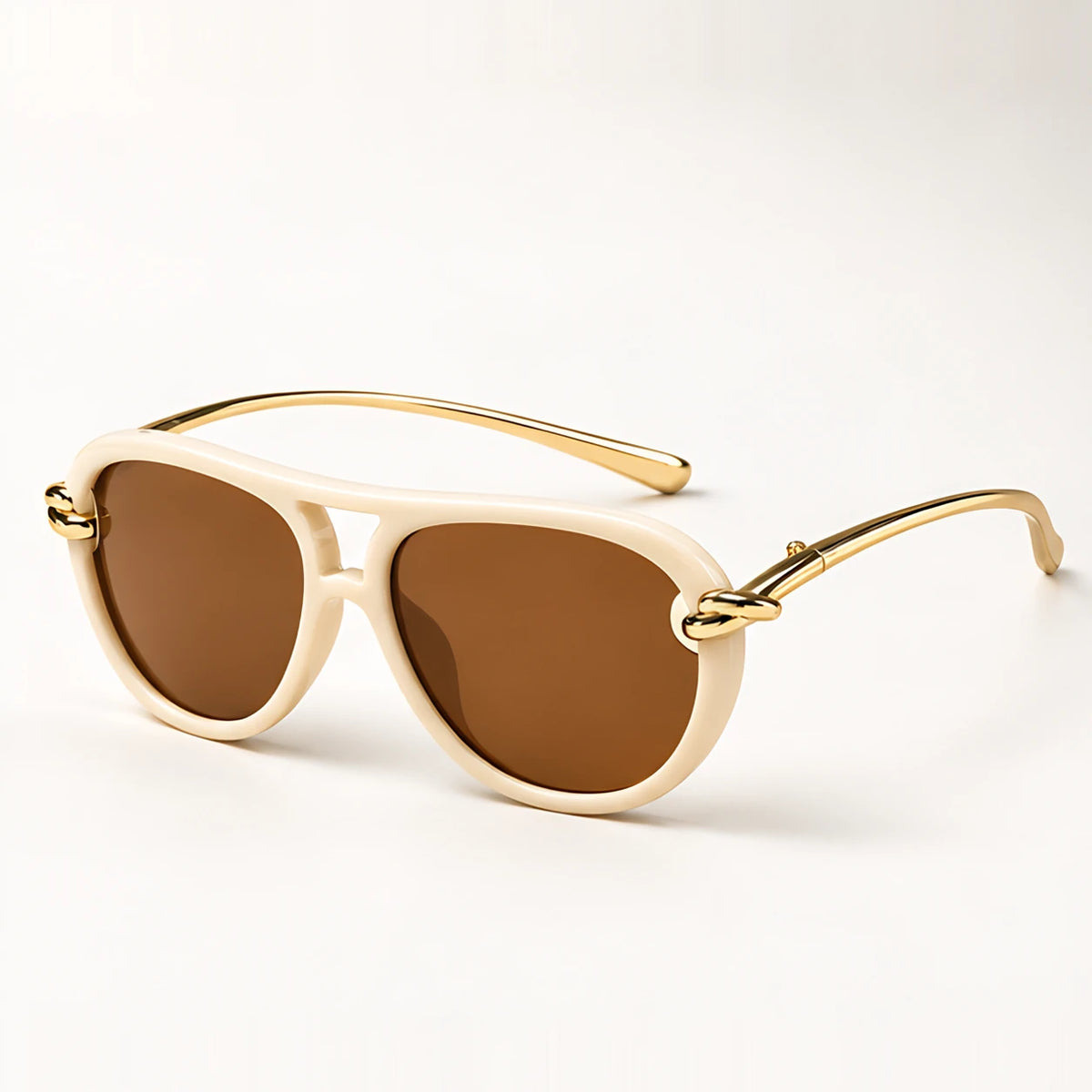 Fiorenza Women's Rounded Sunglasses - Beige - Accessories > Eyewear > Rounded Sunglasses - Eric Muller - Image 1