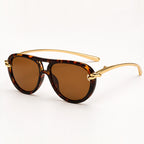 Fiorenza Women's Rounded Sunglasses - Leopard - Accessories > Eyewear > Rounded Sunglasses - Eric Muller - Image 1
