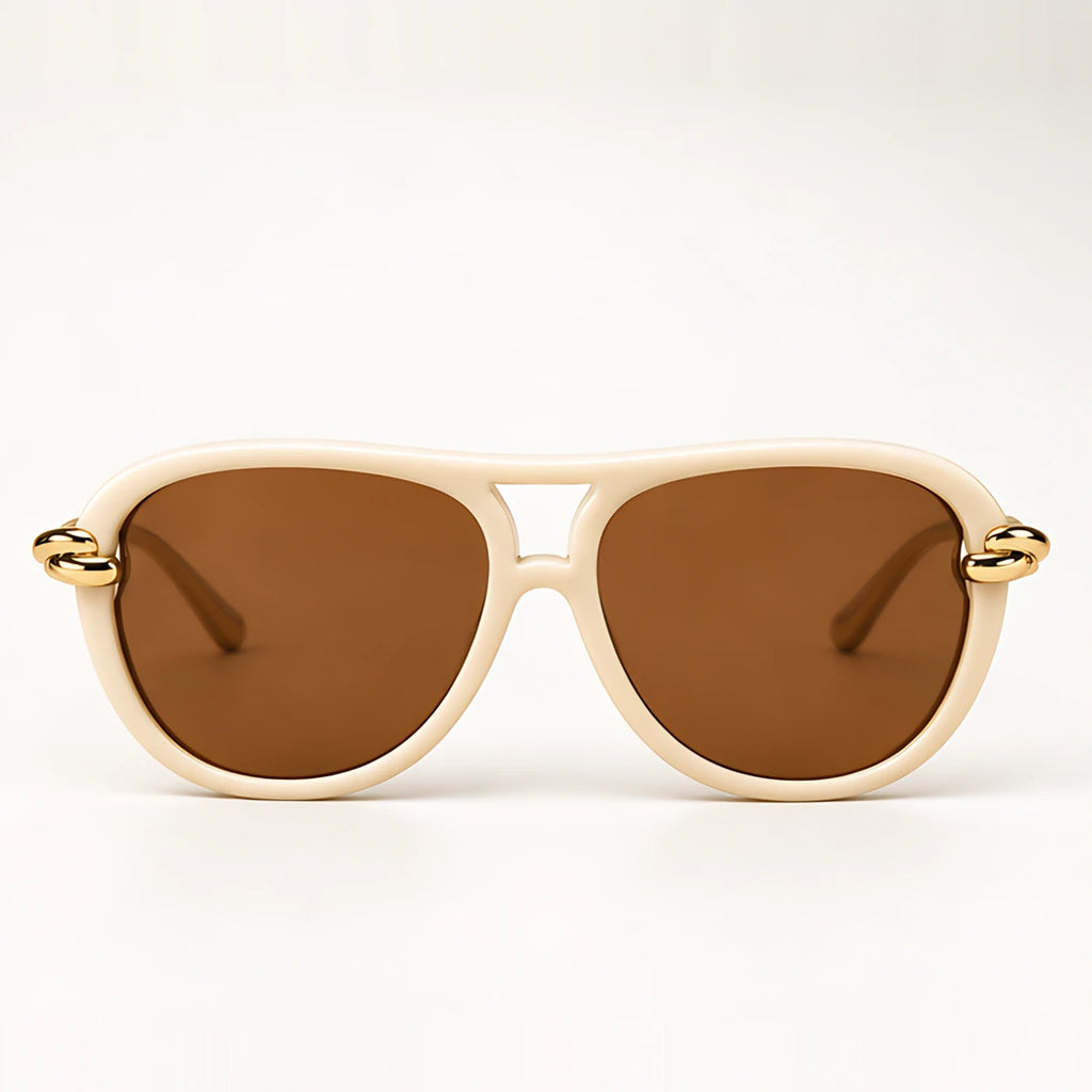 Fiorenza Women's Rounded Sunglasses - Beige - Accessories > Eyewear > Rounded Sunglasses - Eric Muller - Image 2