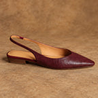 Genoveva Women's Leather Slingback Pumps - Burgundy - female - Eric Muller - Image 3
