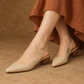 Genoveva Women's Leather Slingback Pumps - Beige - Women's Footwear > Pumps > Slingback Pumps - Eric Muller - Image 4