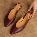 Genoveva Women's Leather Slingback Pumps - Burgundy - Women's Shoes - Eric Muller - Image 2
