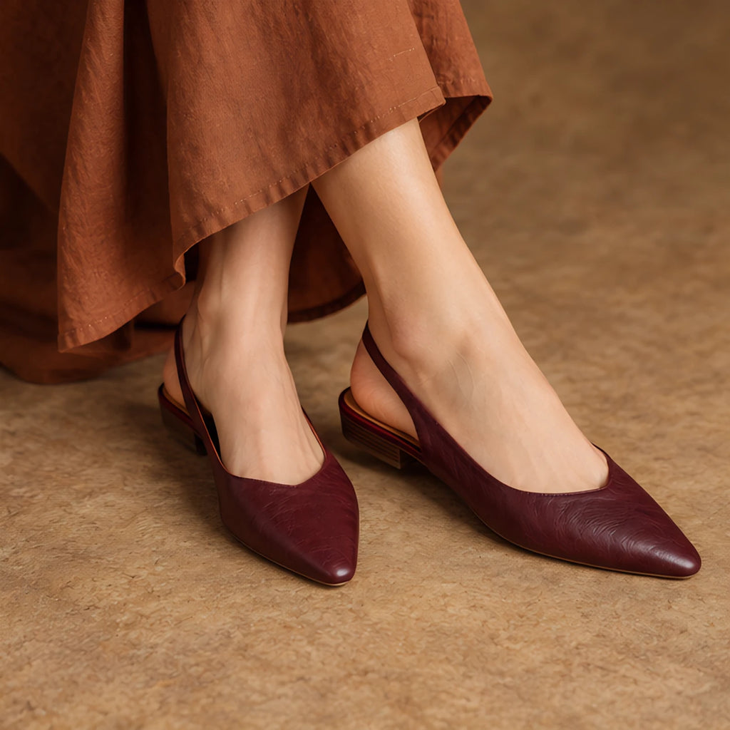Genoveva Women's Leather Slingback Pumps - Burgundy - Women's Footwear > Pumps > Slingback Pumps - Eric Muller - Image 4