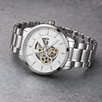 Harcourt Men's 45mm Calendar Watch with Stainless Steel Bracelet - Silver - Men's Accessories > Watches > Bracelet Watches - Eric Muller - Image 2