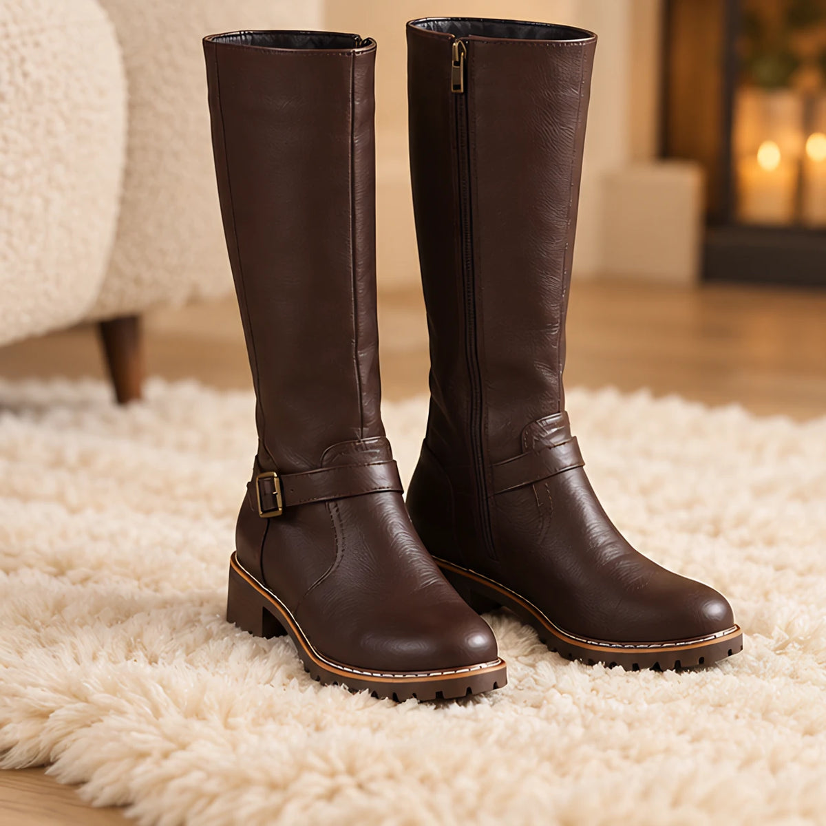 Harriet Women's Arch-Support Knee-High Boots - Dark Brown - arch-support - Eric Muller - Image 3