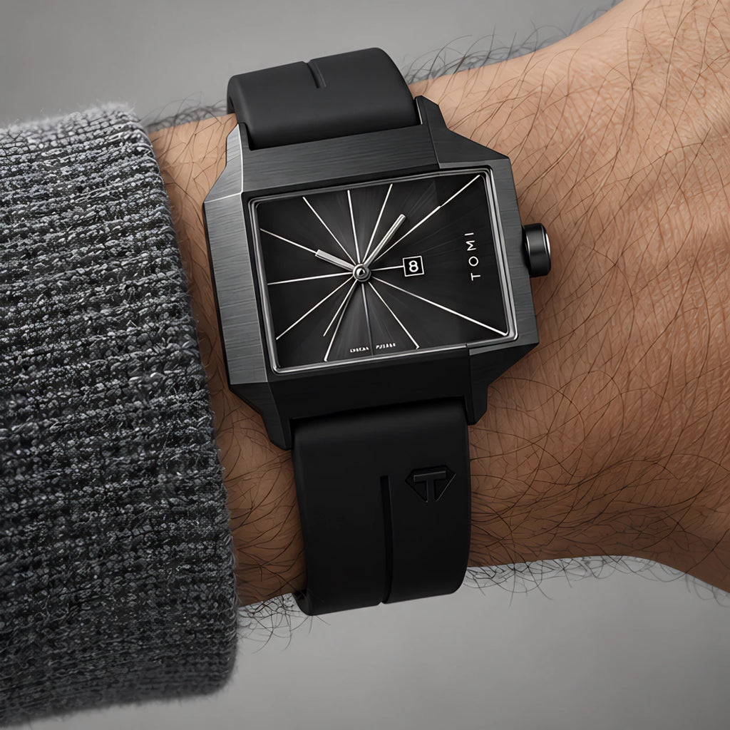 Helvane Men's Architectural Rectangular Quartz Watch 39mm - Charcoal - male - Eric Muller - Image 3
