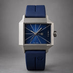 Helvane Men's Architectural Rectangular Quartz Watch 39mm - Royal Blue - Accessories > Watches > Rectangular Quartz Watches - Eric Muller - Image 2
