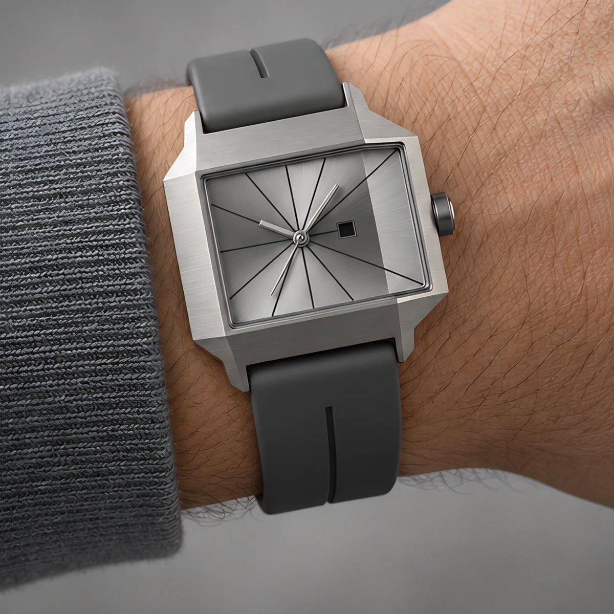 Helvane Men's Architectural Rectangular Quartz Watch 39mm - Slate Gray - male - Eric Muller - Image 3