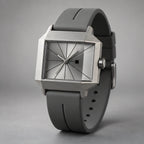 Helvane Men's Architectural Rectangular Quartz Watch 39mm - Slate Gray - Accessories > Watches > Rectangular Quartz Watches - Eric Muller - Image 1