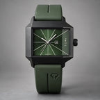 Helvane Men's Architectural Rectangular Quartz Watch 39mm - Forest Green - Accessories > Watches > Rectangular Quartz Watches - Eric Muller - Image 2
