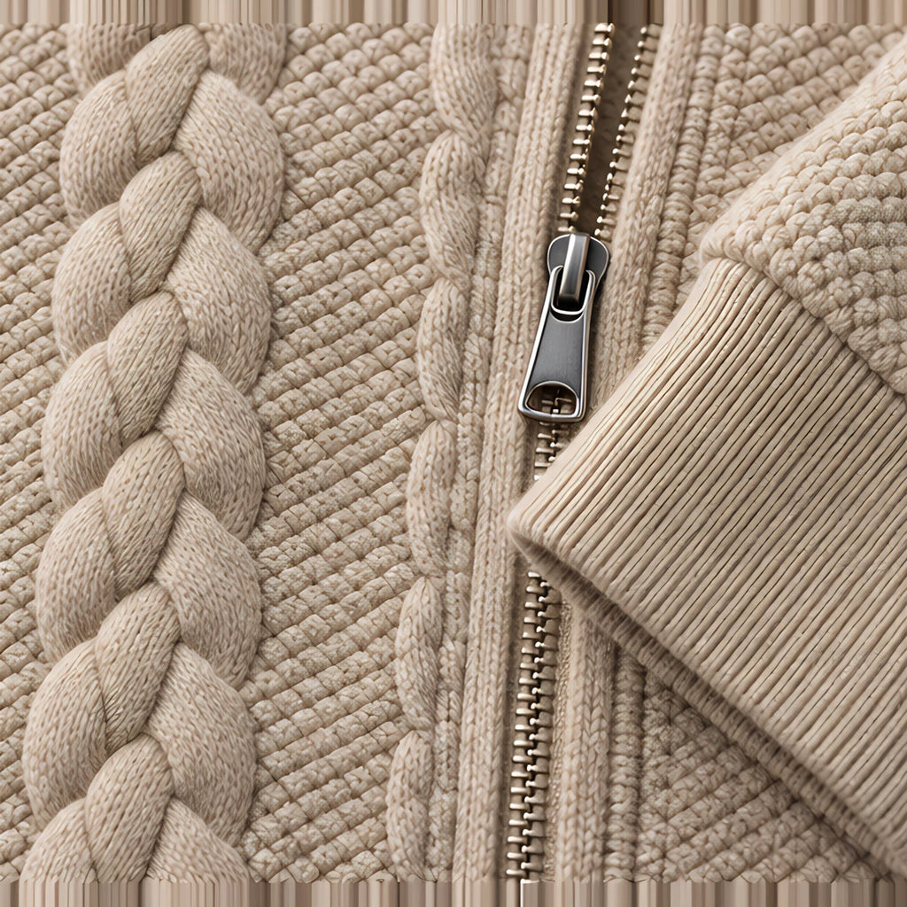 Henrik Men's Relaxed Cable-Knit Full-Zip Hoodie - Khaki - Product Type: Hoodies & Sweatshirts - Eric Muller - Image 4