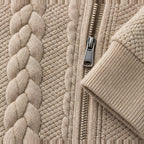 Henrik Men's Relaxed Cable-Knit Full-Zip Hoodie - Khaki - Product Type: Hoodies & Sweatshirts - Eric Muller - Image 4