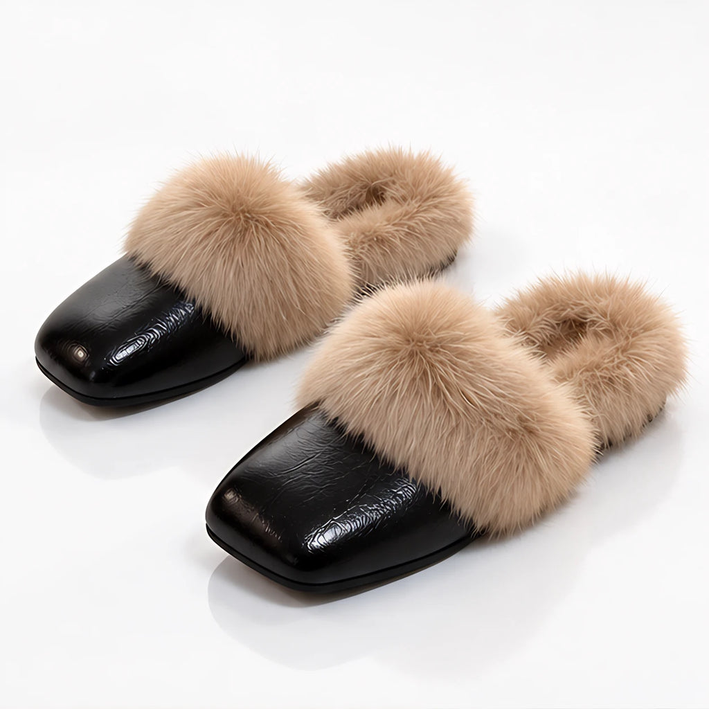Hestia Women's Faux-Fur Square-Toe Mules - Black - Women's Footwear > Mules > Faux-Fur Mules - Eric Muller - Image 2