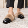 Hestia Women's Faux-Fur Square-Toe Mules - Black - female - Eric Muller - Image 3