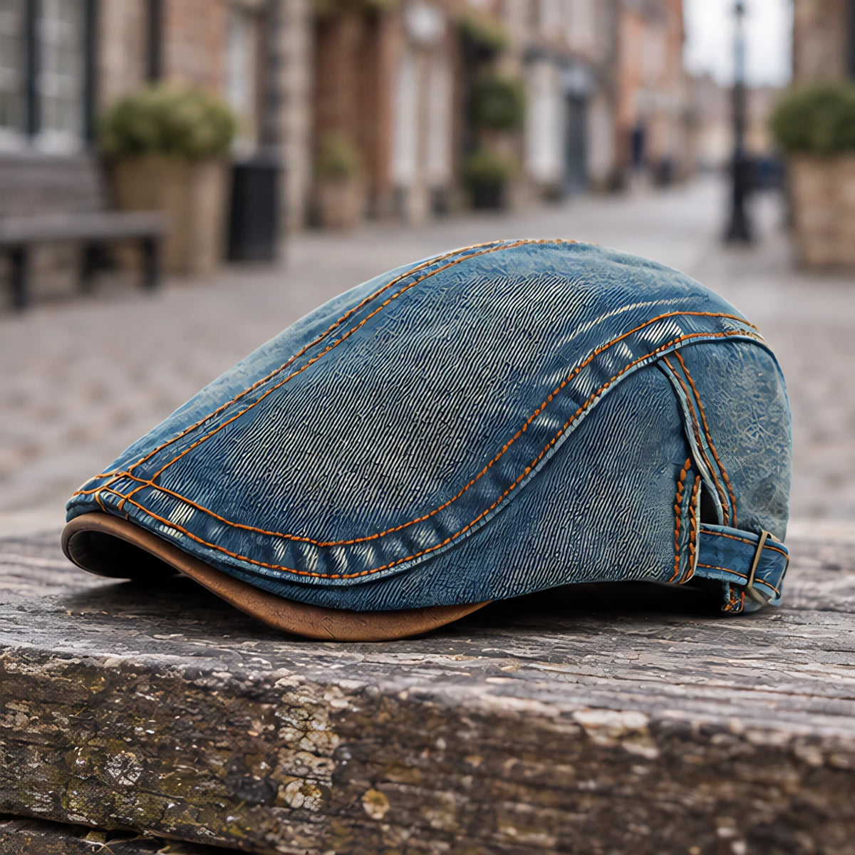 Holden Men's Low-Profile Denim Flat Cap - Blue - Accessories > Hats > Flat Caps - Eric Muller - Image 2