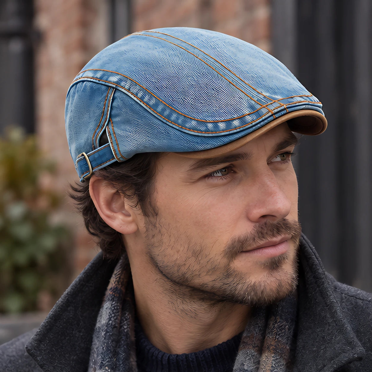 Holden Men's Low-Profile Denim Flat Cap - Light Blue - Accessories > Hats > Flat Caps - Eric Muller - Image 1