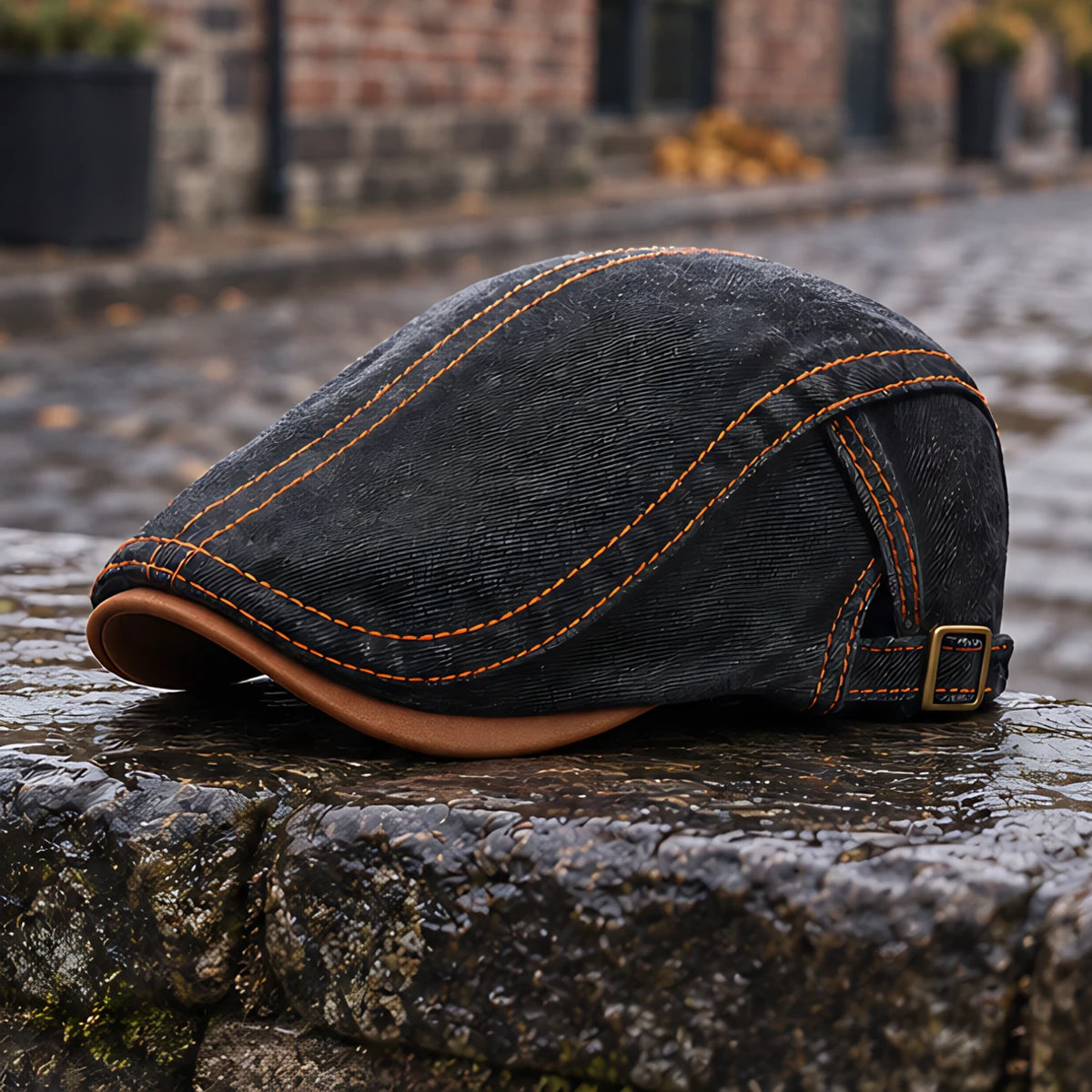 Holden Men's Low-Profile Denim Flat Cap - Black - Accessories > Hats > Flat Caps - Eric Muller - Image 2