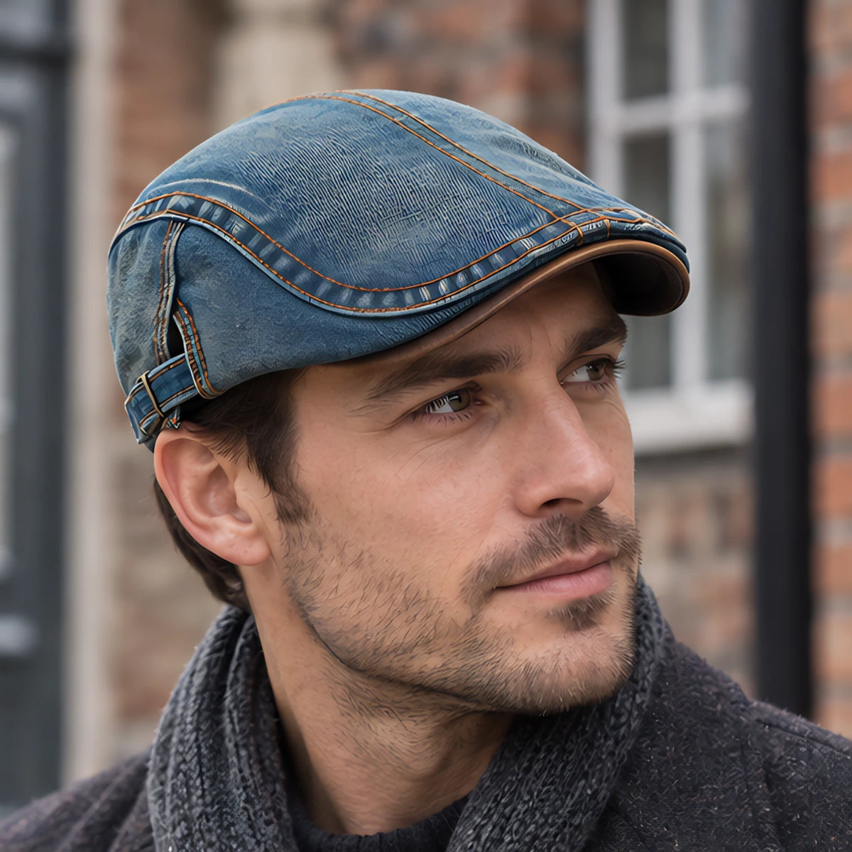 Holden Men's Low-Profile Denim Flat Cap - Blue - Accessories > Hats > Flat Caps - Eric Muller - Image 1