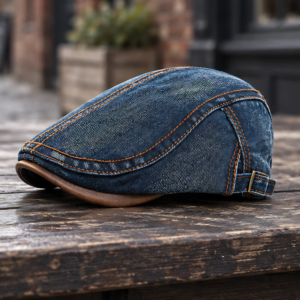 Holden Men's Low-Profile Denim Flat Cap - Dark Blue - Accessories > Hats > Flat Caps - Eric Muller - Image 2