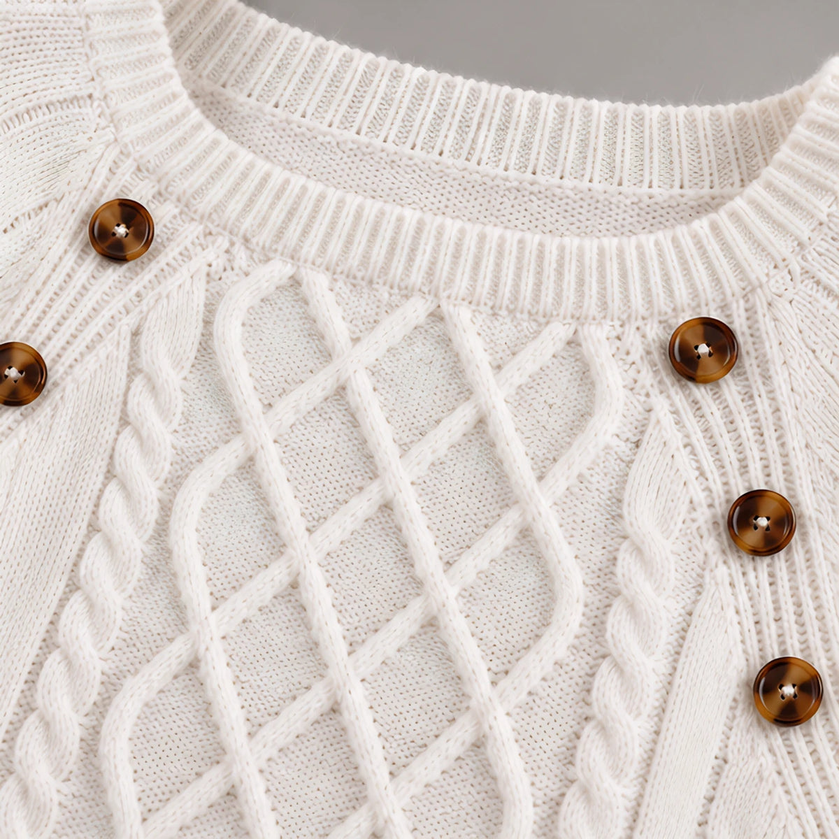 Idalia Women's Scoop-Neck Cable Knit Sweater - White - Sweaters - Eric Muller - Image 4